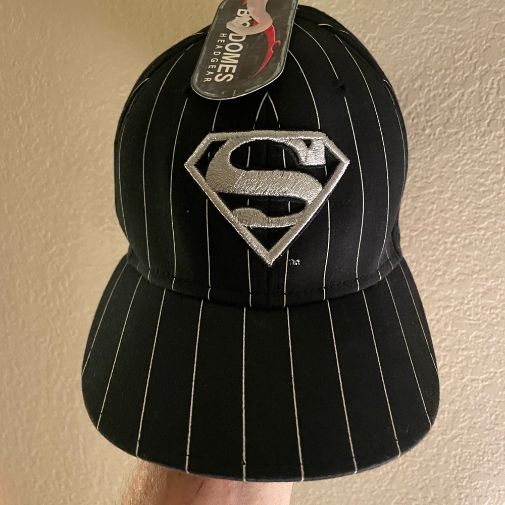 Superman Black Pinstripe Cap